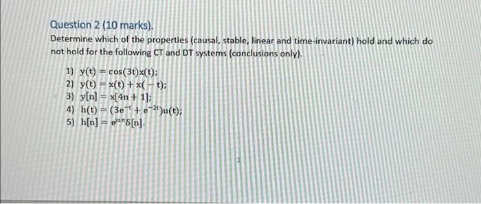 Solved Question 2 (10 marks). Determine which of the | Chegg.com