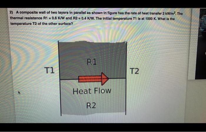 Solved 2) A composite wall of two layers in parallel as | Chegg.com