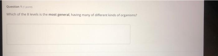Solved Question 11 point Which of the 8 levels is the most | Chegg.com