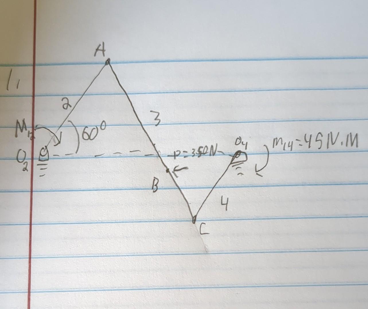 Solved The Four Bar Linkage Shown In The Figure Below Has A | Chegg.com