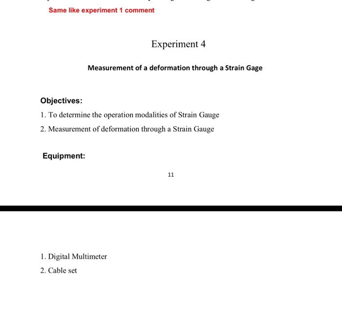 Solved Measurement of a deformation through a Strain Gage | Chegg.com