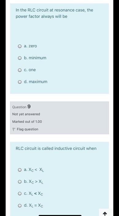 Solved In resonance case for RLC series circuit with R = 10 | Chegg.com