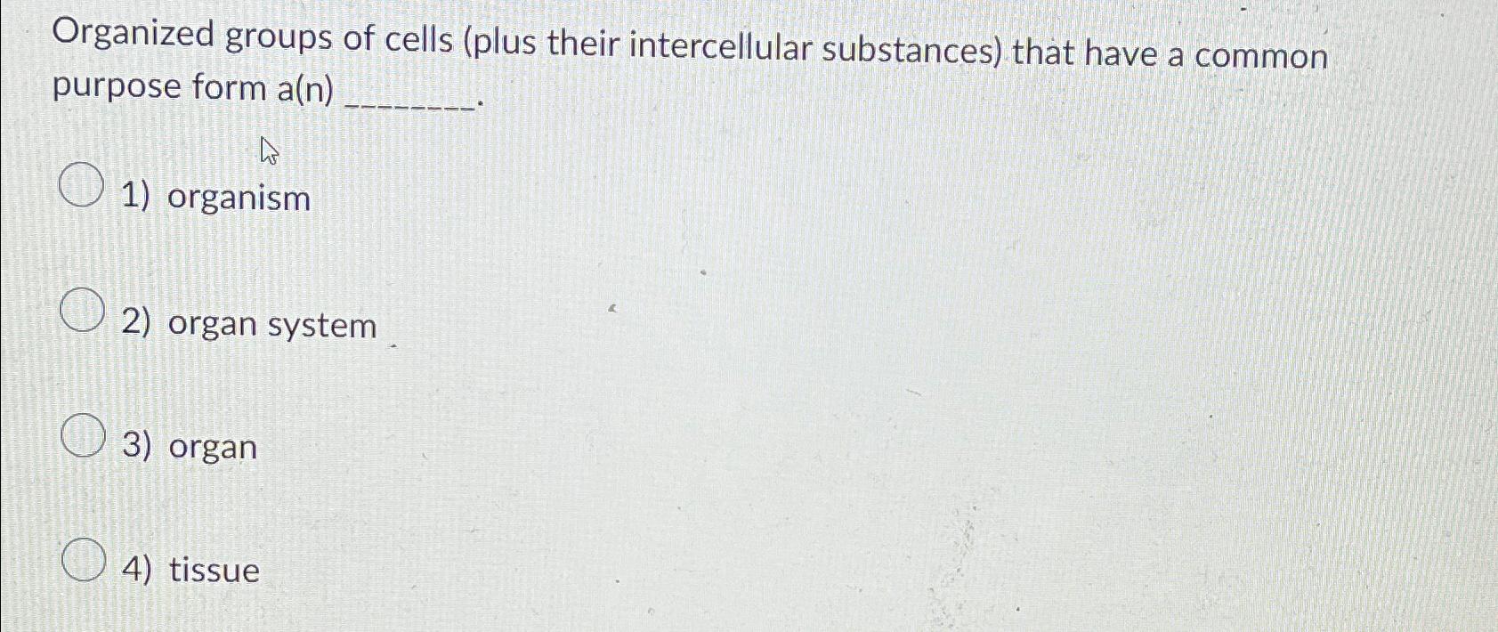 Solved Organized Groups Of Cells (plus Their Intercellular 