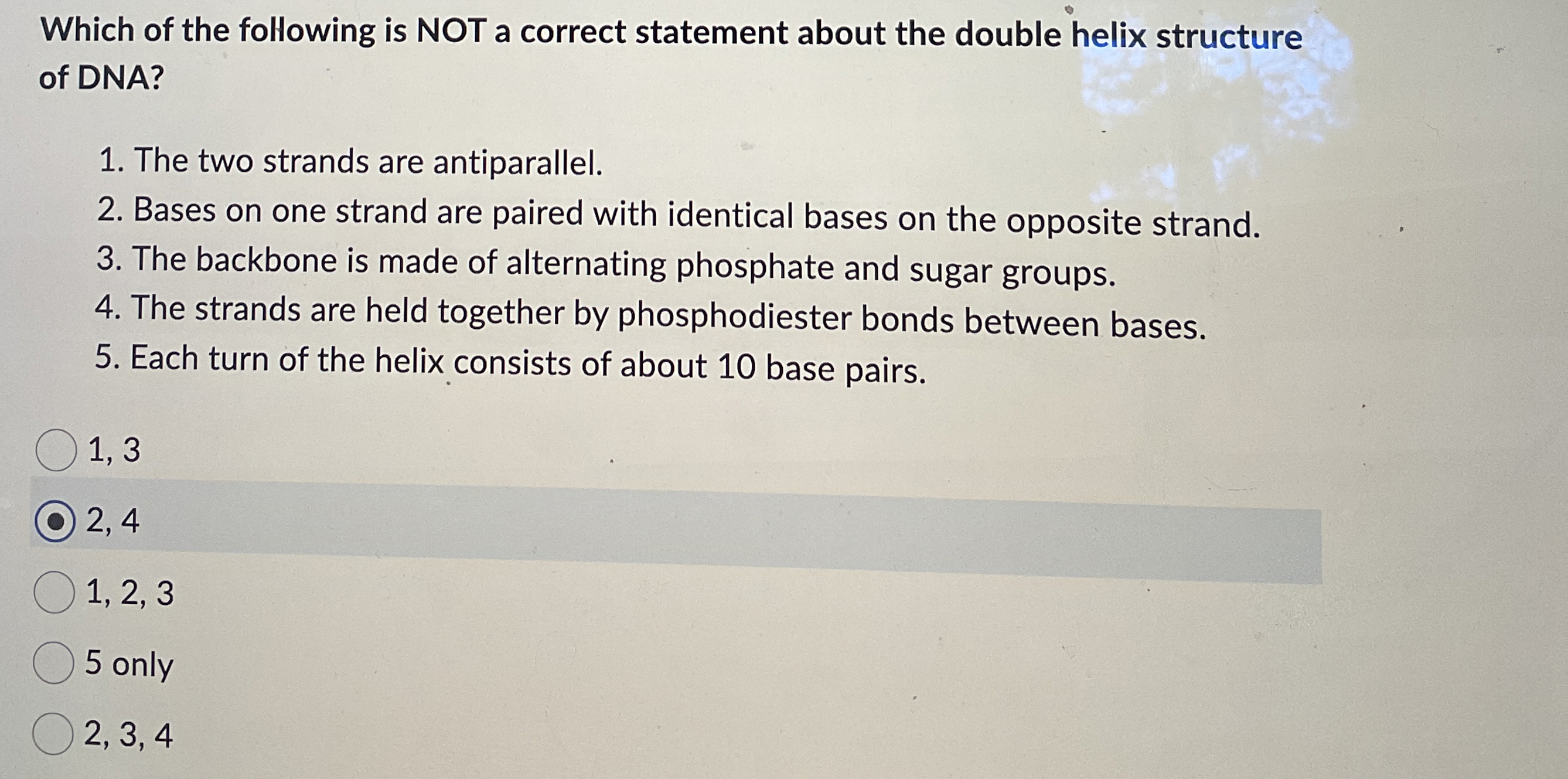 Solved Which of the following is NOT a correct statement