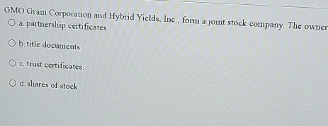 Gmo Declaration Format Solved GMO Grain Corporation and Hybrid Yields, Inc., form a | Chegg.com