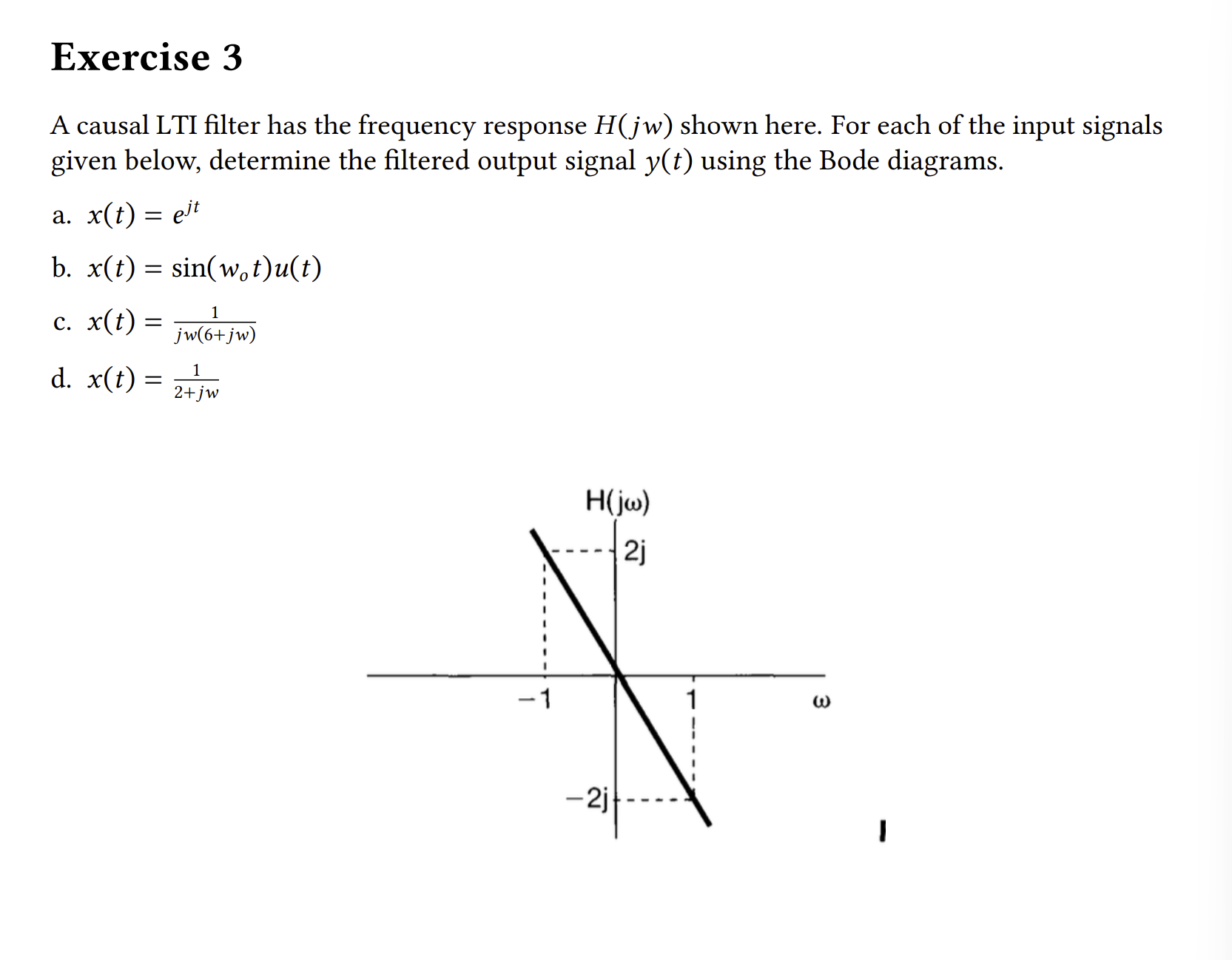 Solved Exercise 3A causal LTI filter has the frequency | Chegg.com