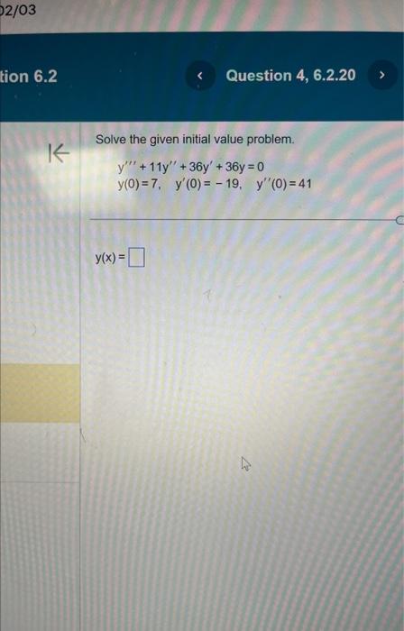 Solve the given initial value problem. \[ \begin{array}{l} y^{\prime \prime \prime}+11 y^{\prime \prime}+36 y^{\prime}+36 y=0