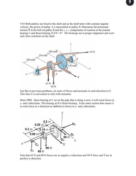 Solved 5-83 Both Pulleys Are Fixed To The Shaft And As The | Chegg.com