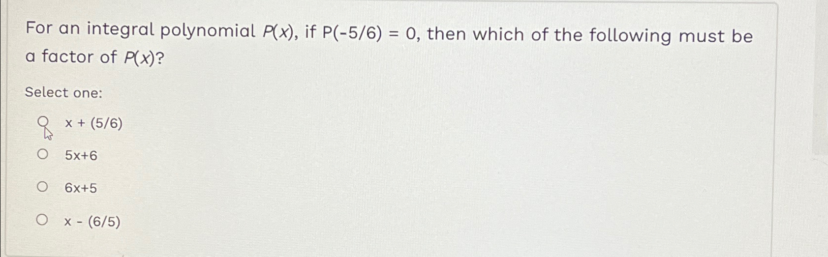 Solved for an integral polynomial p x if p 56 0 then chegg