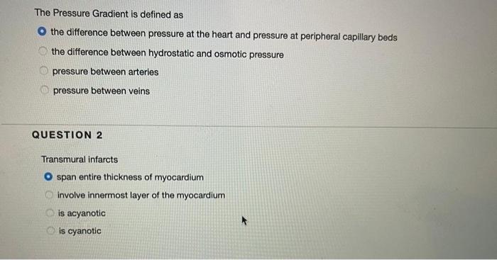 The Pressure Gradient is defined as the difference between pressure at the heart and pressure at peripheral capillary beds th
