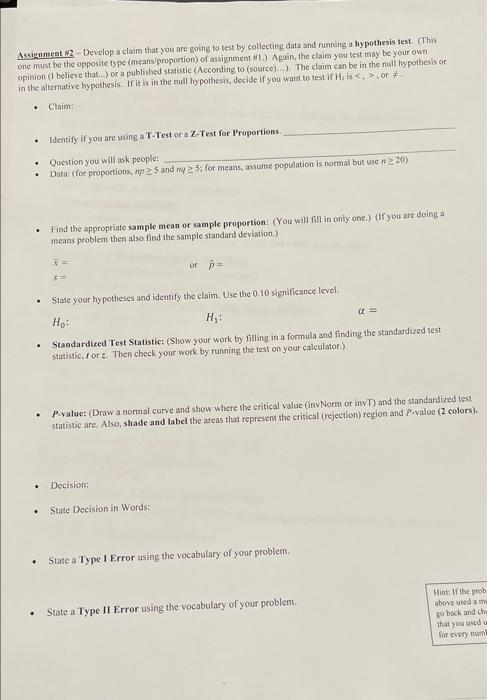 Solved Assignment 2 - Develop a claim that you are going to | Chegg.com