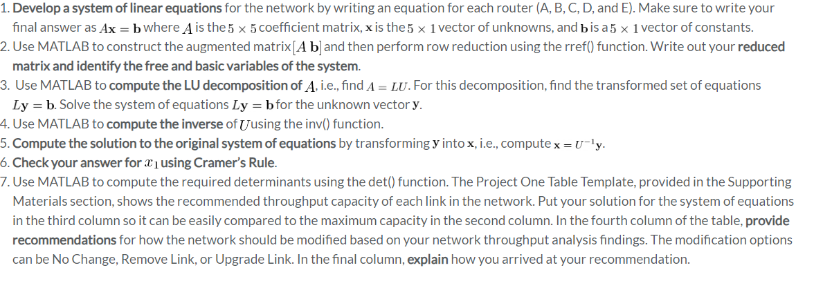 Solved Develop a system of linear equations for the network | Chegg.com