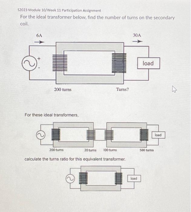 Solved For the ideal transformer below, find the number of | Chegg.com