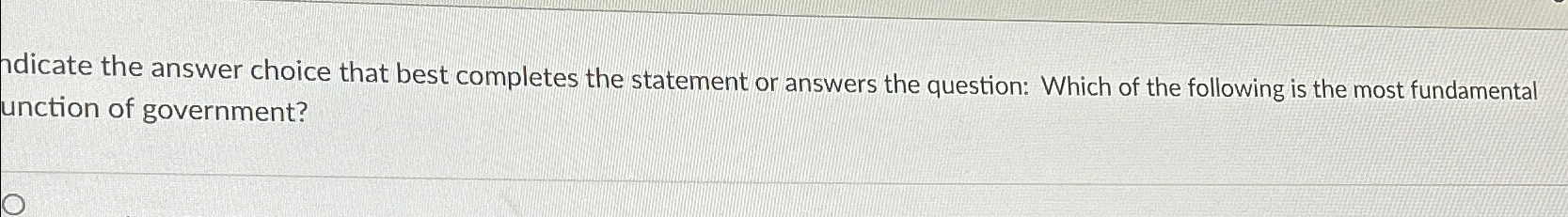 Solved Adicate the answer choice that best completes the | Chegg.com