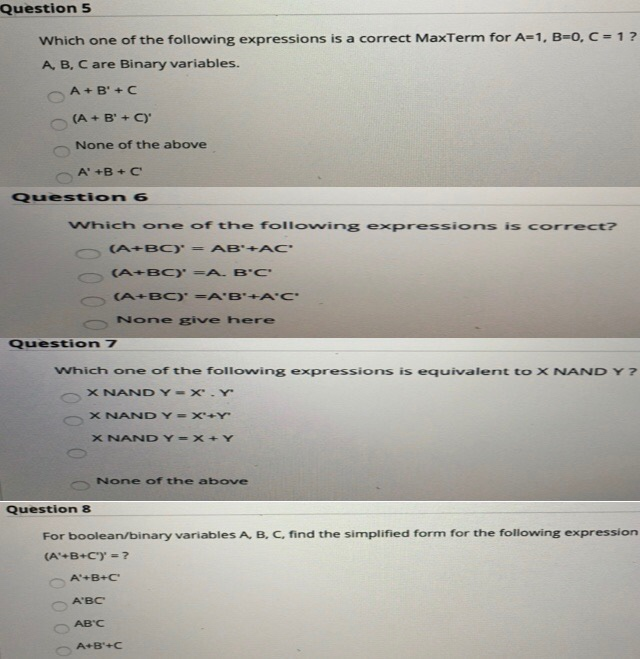 Which Of The Following Expressions Is Correct