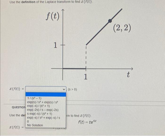 use the definition of laplace transform to find