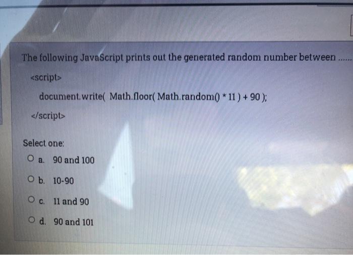 Solved The following JavaScript prints out the generated | Chegg.com