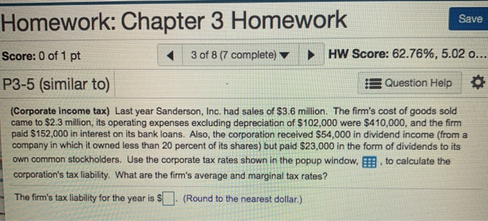Solved Homework: Chapter 3 Homework Save Score: 0 of 1 pt 3 | Chegg.com