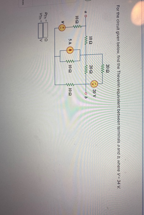 Solved For the circuit given below, find the Thevenin | Chegg.com