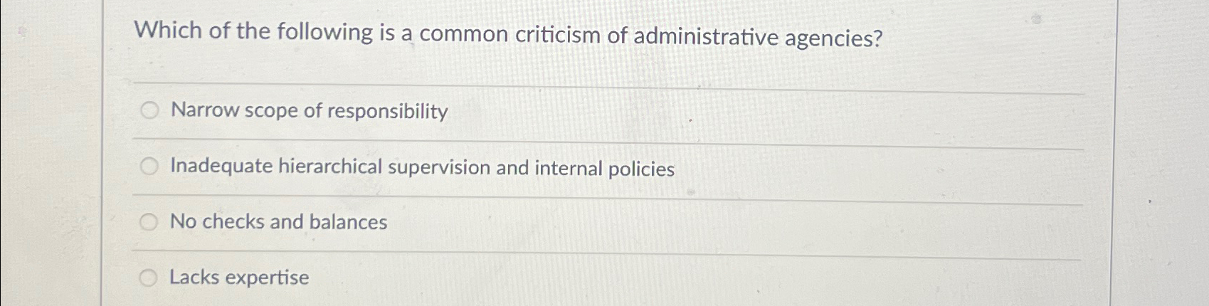 Solved Which of the following is a common criticism of | Chegg.com