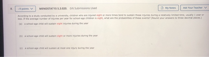 Solved 7 13 Points MENDSTAT15 5 3 019 0 6 Submissions Chegg