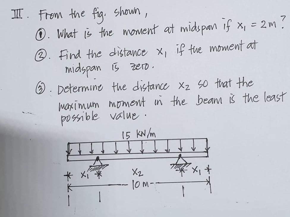 Solved 7 II. From the fig. shown 0. What is the moment at | Chegg.com