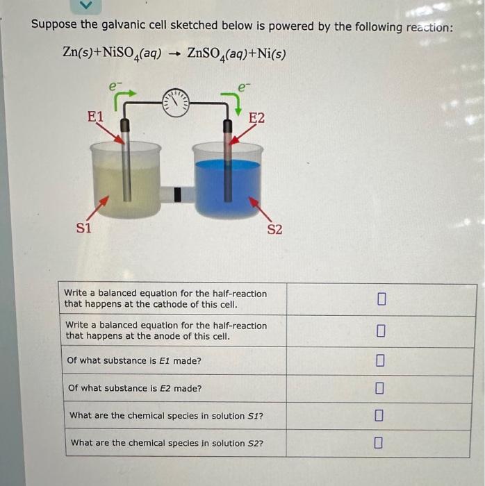 Solved Suppose the galvanic cell sketched below is powered | Chegg.com
