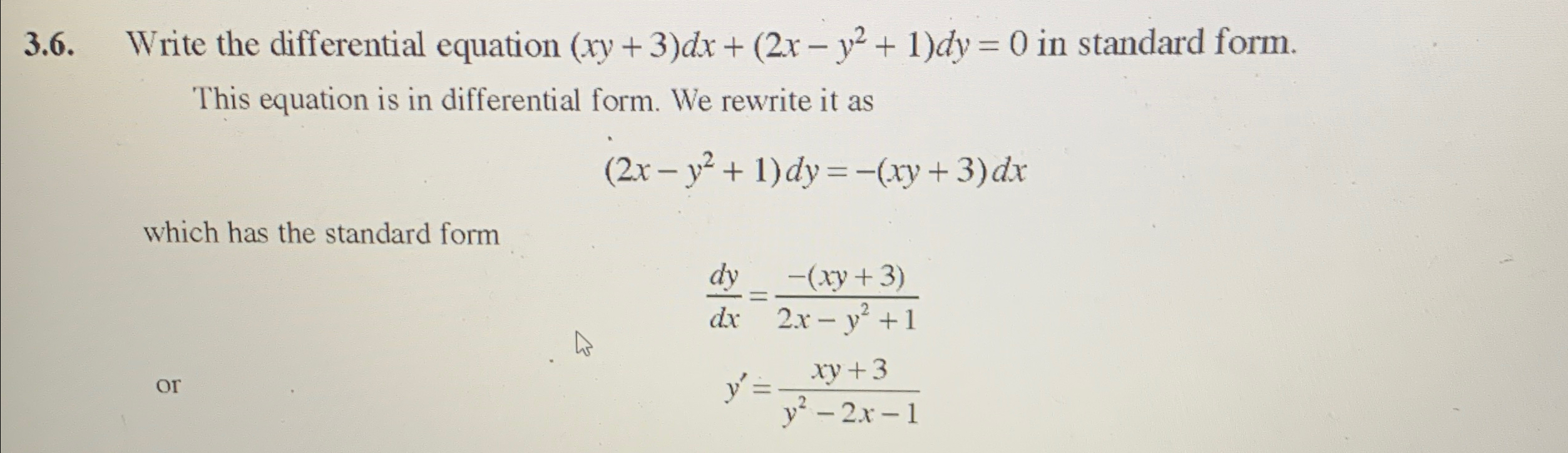 Solved 3.6. ﻿Write the differential equation | Chegg.com
