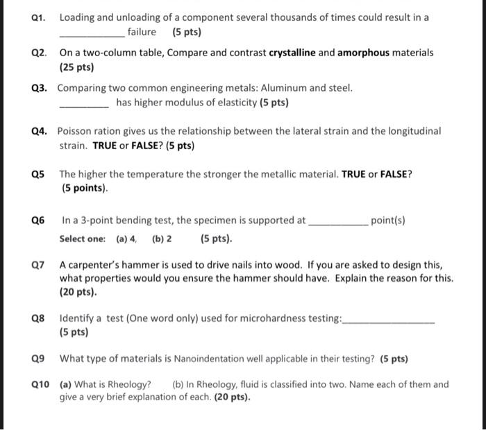 Solved please answer all for thumbs up! | Chegg.com