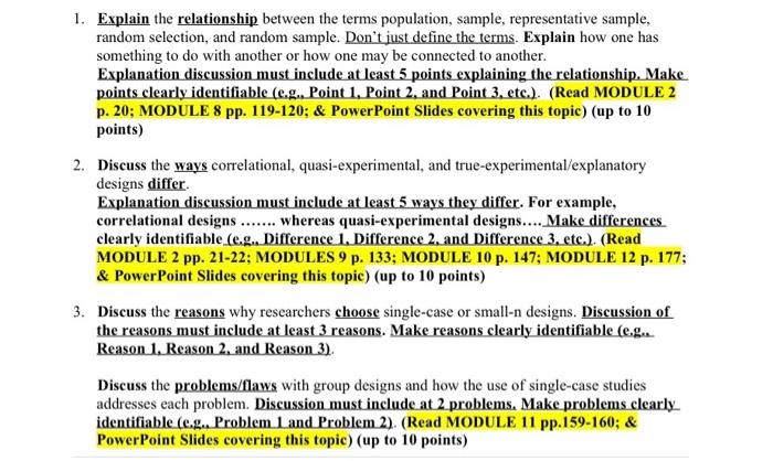 Solved 1. Explain the relationship between the terms | Chegg.com