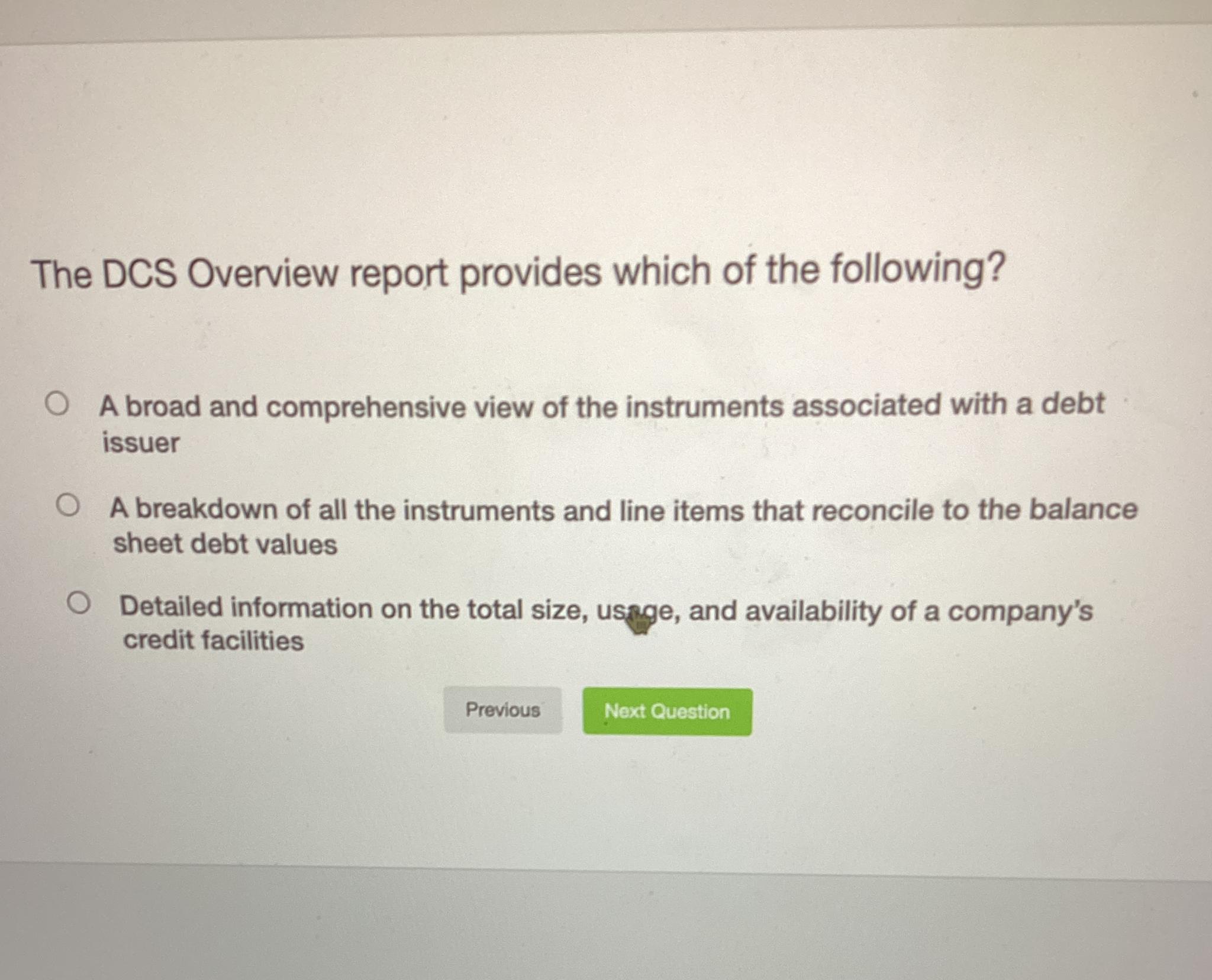 Solved The DCS Overview report provides which of the | Chegg.com