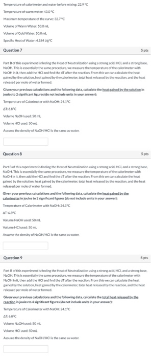 Solved calculate the heat gained by the solution, heat | Chegg.com
