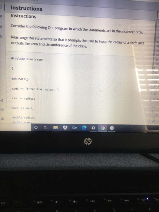 Solved Instructions Instructions Consider the following C++ | Chegg.com