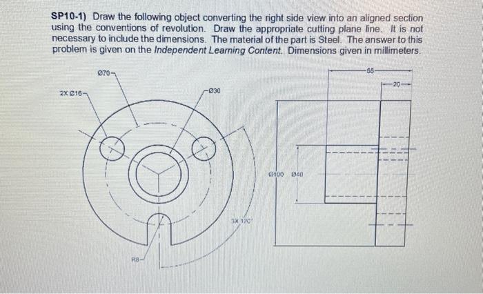 Solved SP10-1) Draw the following object converting the | Chegg.com