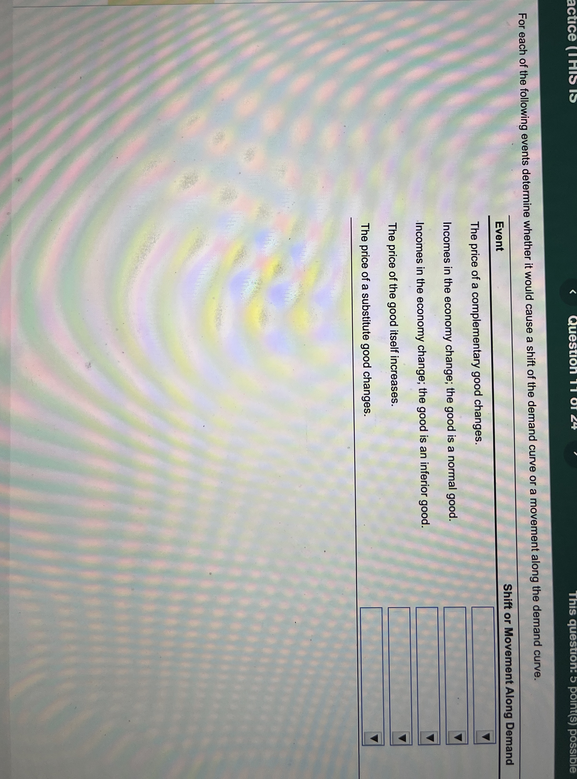 Solved For each of the following events determine whether it