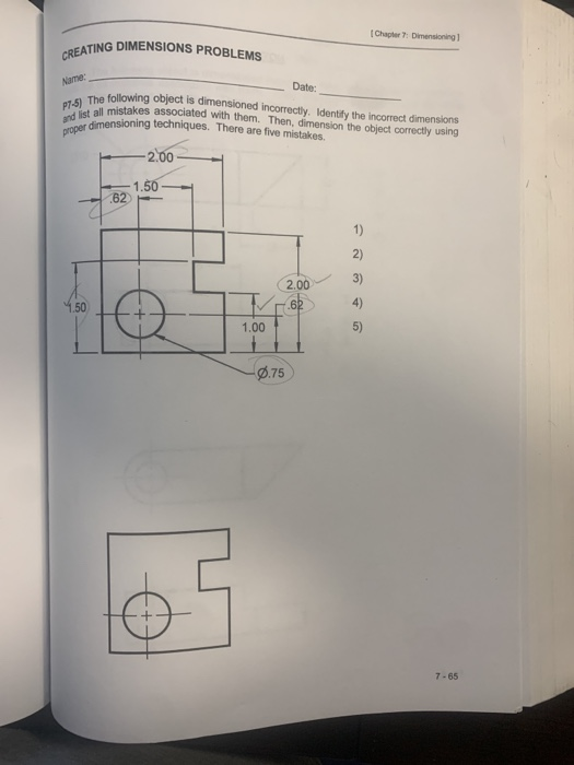 Solved Chapter 7 Dimensioning Ating Dimensions Problems