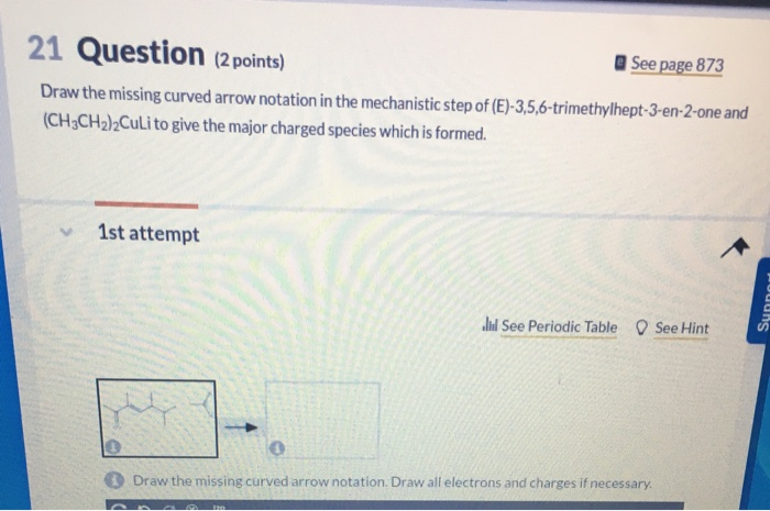 Solved 21 Question (2 points) See page 873 Draw the missing | Chegg.com