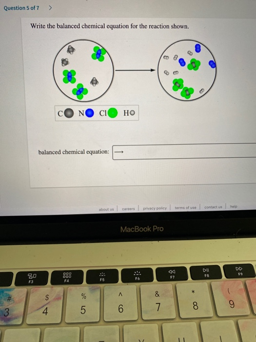 Solved Question 5 of 7 > Write the balanced chemical | Chegg.com