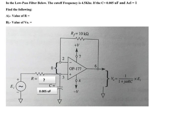 Solved In the Low-Pass Filter Below. The cutoff Frequency is | Chegg.com