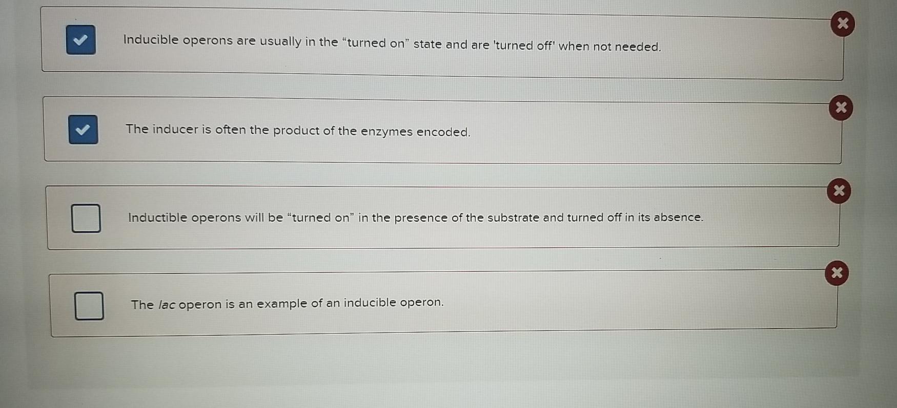 Solved Select the statements that are true of inducible | Chegg.com