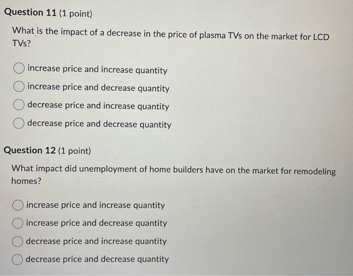 Solved Question 9 (1 point) What is the impact of increased | Chegg.com