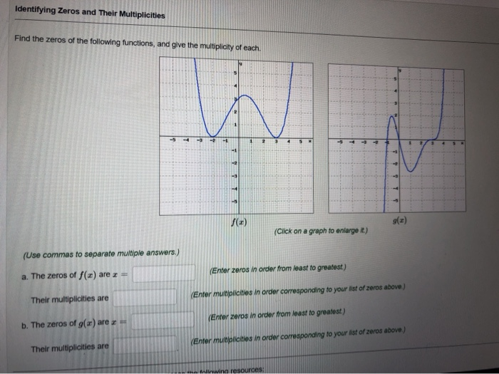 Solved Identifying Zeros and Their Multiplicities Find the | Chegg.com