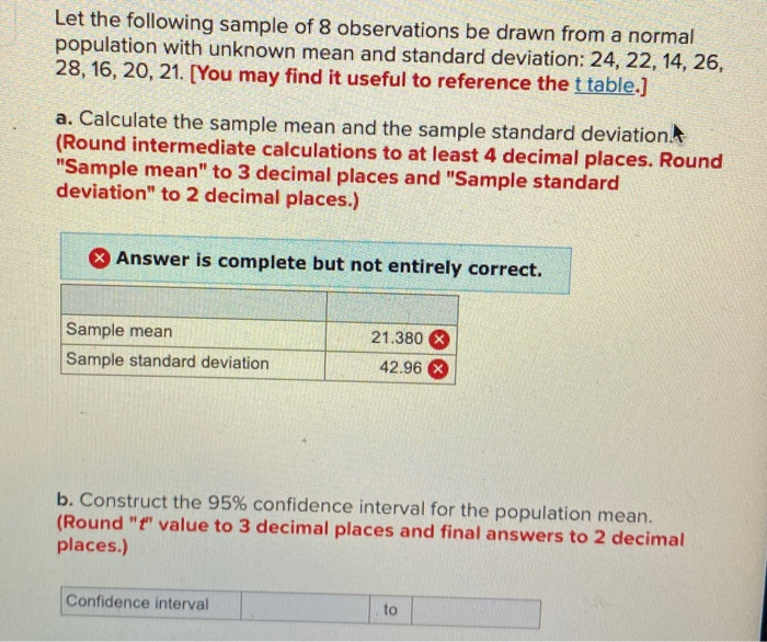 Solved Let the following sample of 8 observations be drawn | Chegg.com