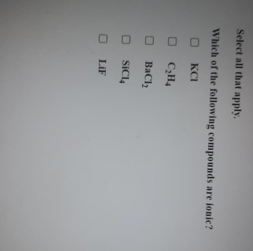 Solved Select all that apply. Which of the following | Chegg.com