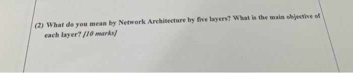 each layer? (10 marks/