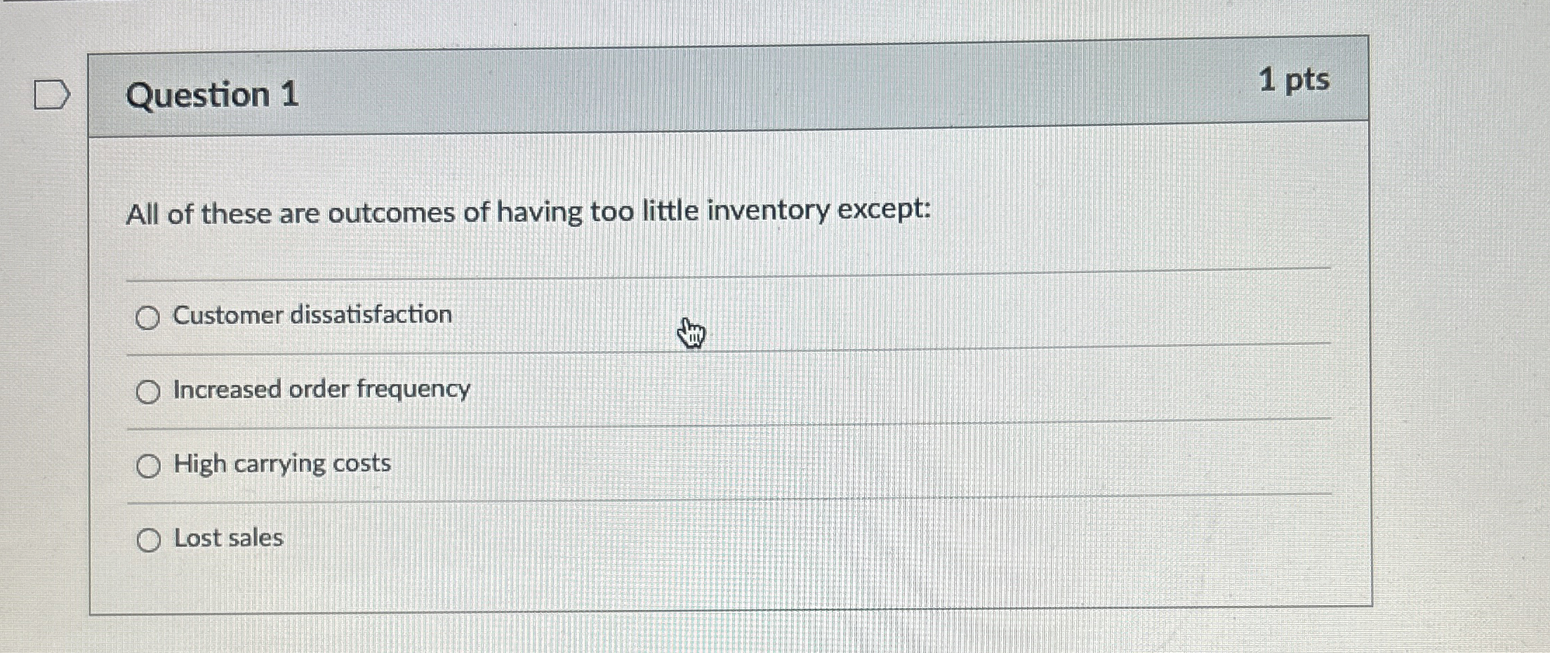 Solved Question 11 ﻿ptsAll of these are outcomes of having | Chegg.com