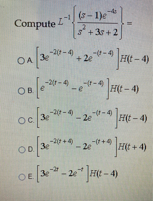 Solved Compute 1 S 1 3s 2 2 2 T 4 Od Z 1 4 Chegg Com