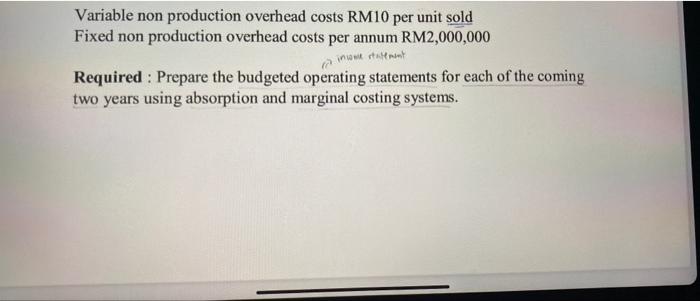 Chapter 9: Marginal and absorption costing