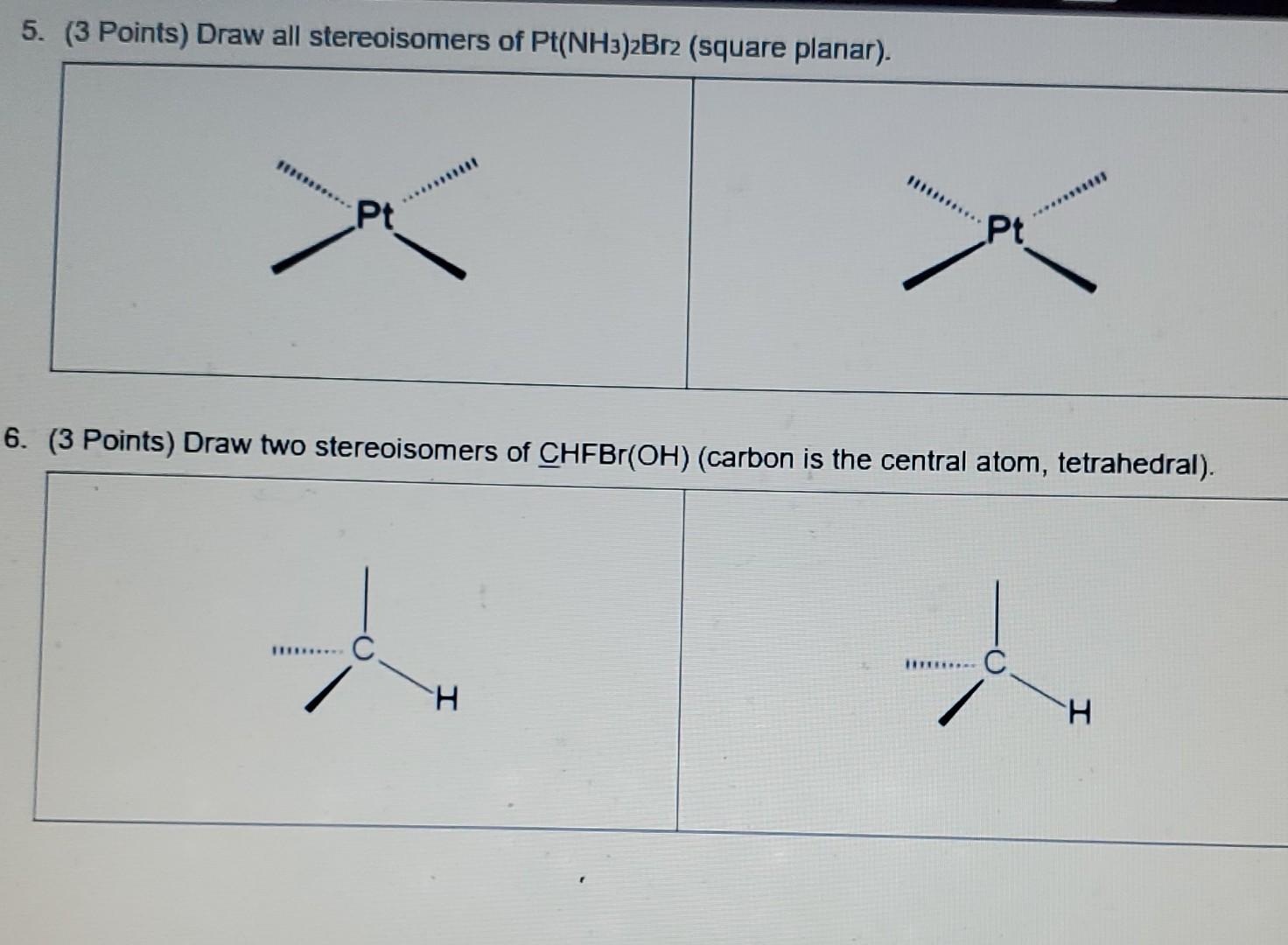 Solved (3 Points) Draw all structural (coordination and | Chegg.com