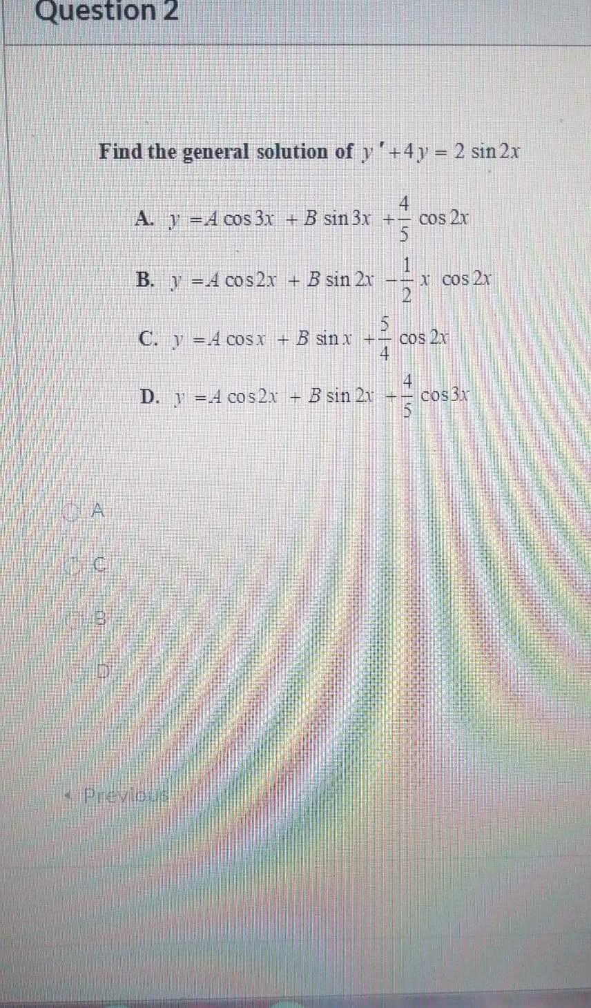 solved-question-2-find-the-general-solution-of-y-4y-2-sin-chegg
